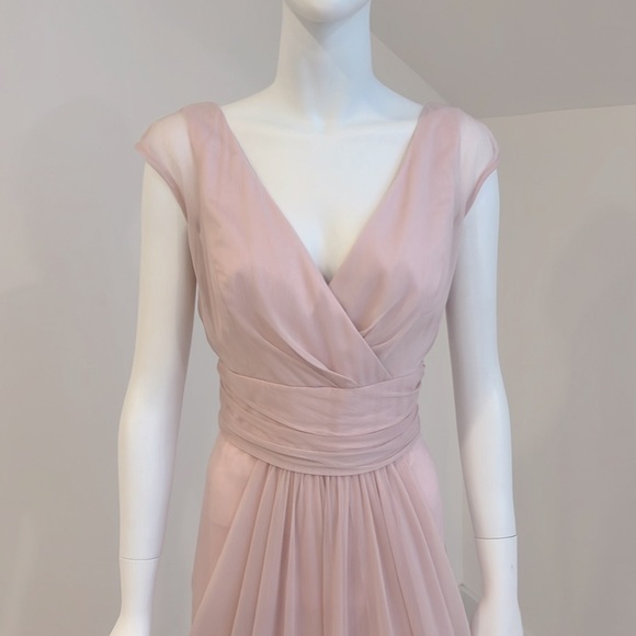NWT SAMPLE LELEA ROSE LR200 size 12 Blush (Pink) Crinkle Chiffon. Pristine - Picture 3 of 7